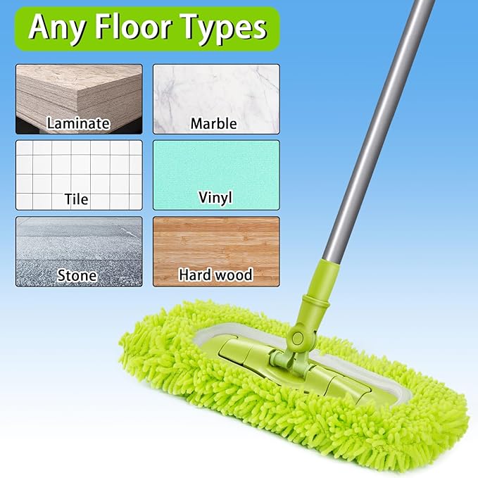 Reusable Dry Sweeping Cloths Microfiber Wet Mop Pads Compatible with Swiffer Sweeper Mop Replacement Sweeping Mopping pad Refills for Hardwood Surface Floor Cleaning (6PCS)