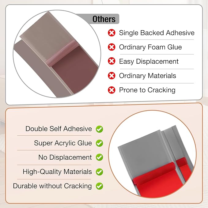 Floor Transition Strip Self Adhesive Vinyl Door Threshold for Doorways Carpet Edging Trim Overlap Edge Reducer for Laminate Floor, Carpet, Tile (Gray, 1/5" to 2/5", 6.6Ft)
