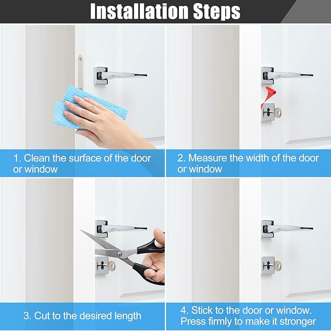 Draft Seal Tape for Doors and Windows 3 in x 20 Ft Silicone Weather Stripping Extra Thick 2mm Door Seal Strip with Strong Adhesive Draft Insulation Stopper Side Seal - White