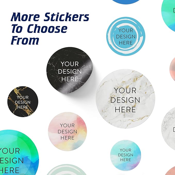 100 Custom Vinyl Stickers - Upload Your own Image, Text, Design, Logo - Personalized Logo Labels for Handmade, Packaging, Bottle, Jars, Candle, Brand Stickers (Gold Marble, 4x4)