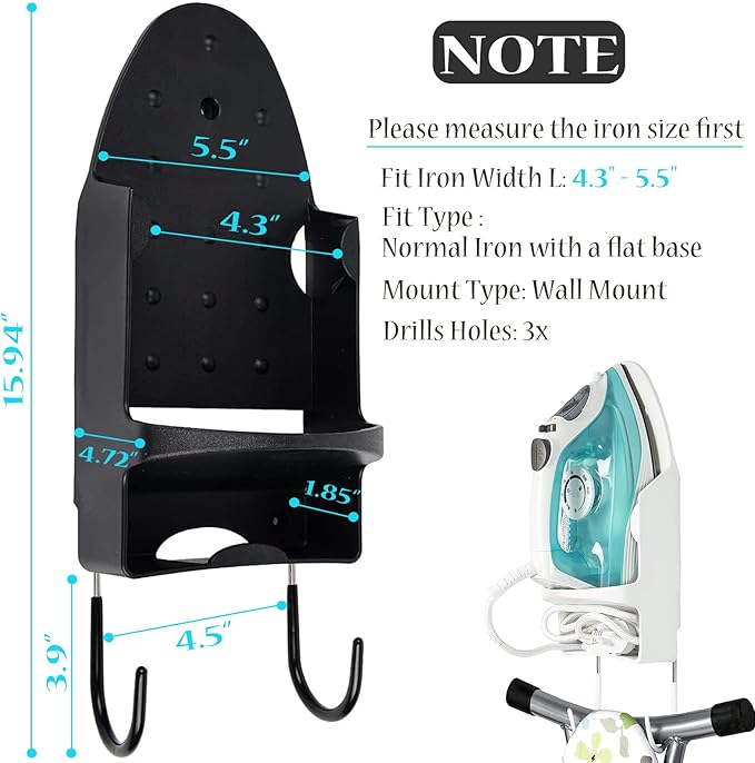 Wall Mounted Ironing Board Rack Electric Iron Holder Household Bathroom Shelf