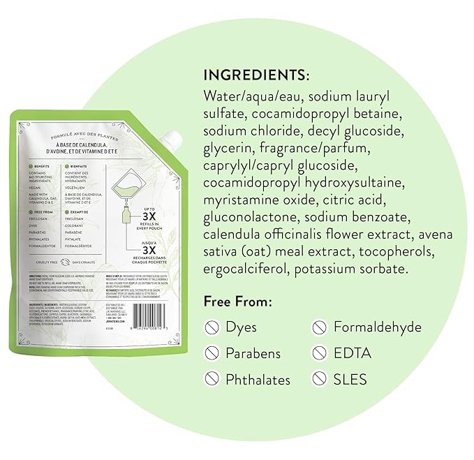 J.R. Watkins Hand Soap Refill, Aloe and Green Tea 34 fl Ounce