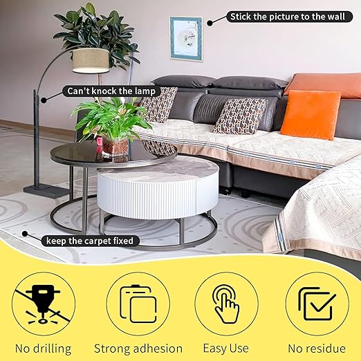 Double Sided Tape Heavy Duty, 2in x 66FT, Universal High Tack Strong Wall Adhesive with Fiberglass Mesh, Super Sticky Resistante Clear Tape, Easy Use Mounting Tape White