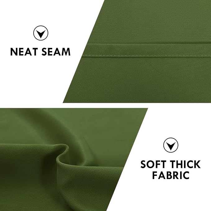 DWCN Blackout Curtains Room Darkening Thermal Insulated Bedroom Curtains Window Curtain Panels, 52 x 84 inches Long, Set of 2 Olive Green Rod Pocket Drapes