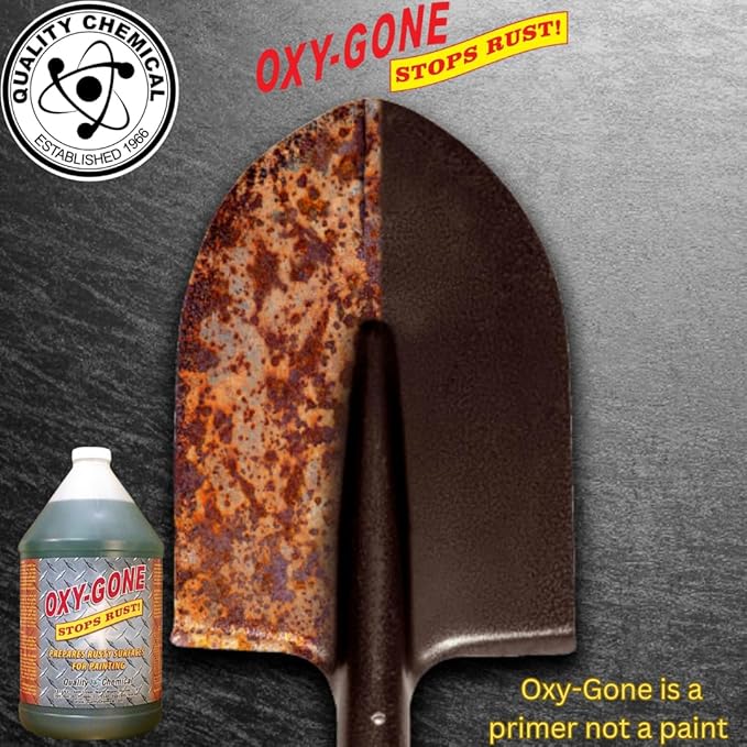 Quality Chemical Oxy-Gone Rust Remover and Metal Treatment - Rust Reformer, Rust Remover, Metal Rust Remover, Rust Neutralizer for Metal, Rust Converter, Remover, Rust Remover - 128 oz (COMBO)
