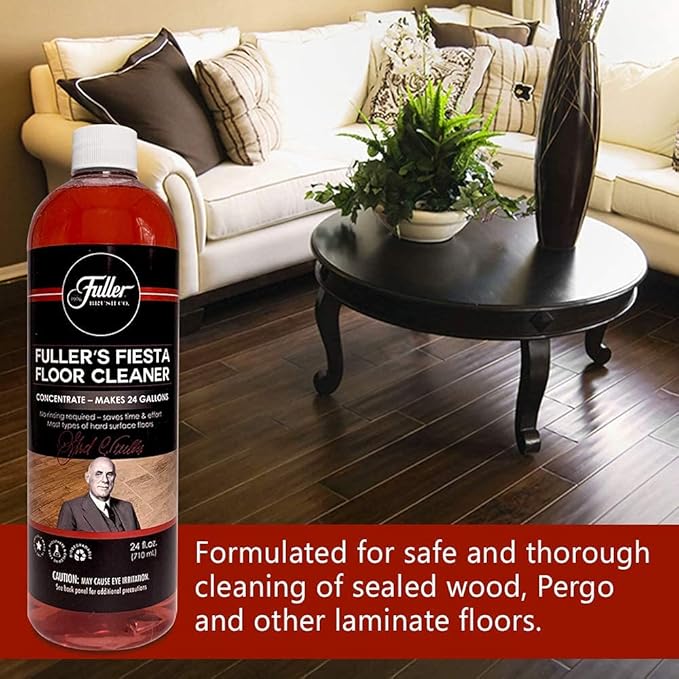 Fuller Brush Fiesta Floor Cleaner Liquid Concentrate - Multi-Surface & Industrial Cleaning For Hardwood, Laminate, Linoleum, Tile & Ceramic Floors, 24 Fl. Oz. Bottle (Pack of 6)
