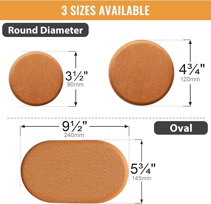 Felt Furniture Sliders for Hardwood Floors, PISAO 16 PCS 3 ½” Heavy Duty Furniture Movers - Unique Non-Scratch Design, Thick Felt Pads for Hard Surfaces, Move Large Furniture Easily