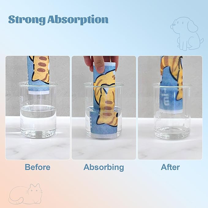 JOYMOOP Cartoon Cellulose Cleaning Cloth, Reusable Absorbent Dish Towels, Non-Scratch Washable Rags for Cookware, Kitchen and Household Cleaning - 6pcs, 6.7×7.9inch