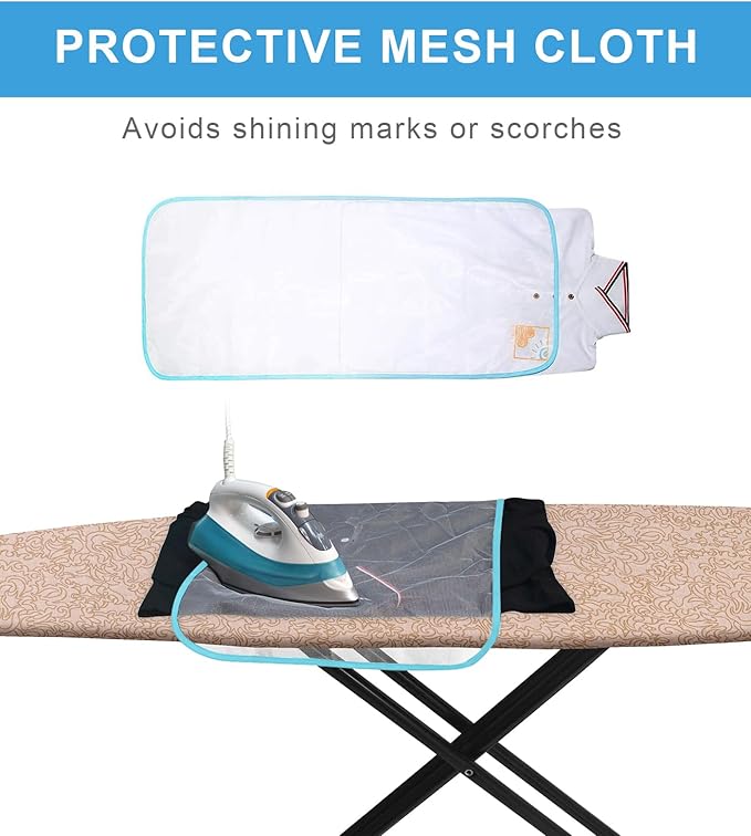 Extra-Wide Ironing Board Cover and Pad Replacement with Scorch and Stain Resistant Thick Padding and Elasticized Edge 18" x 49" Ironing Board Covers 4 Fasteners and 1 Protective Scorch Mesh Cloth