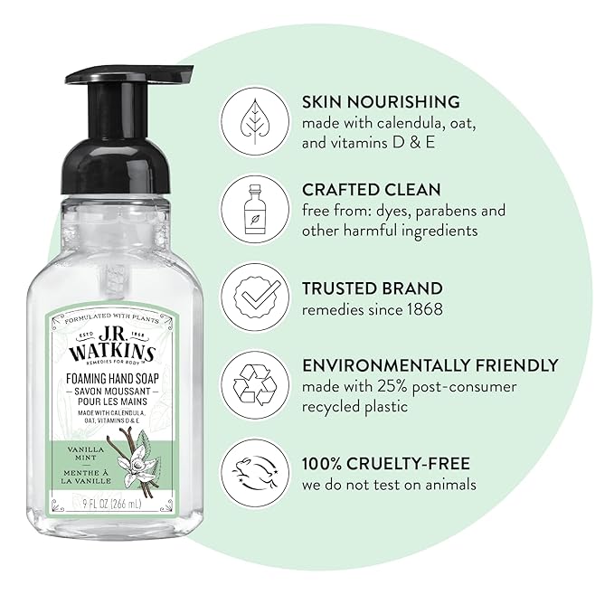 Watkins Hand Soap Vanilla Mint, 9 Fl Oz (Pack Of 6)