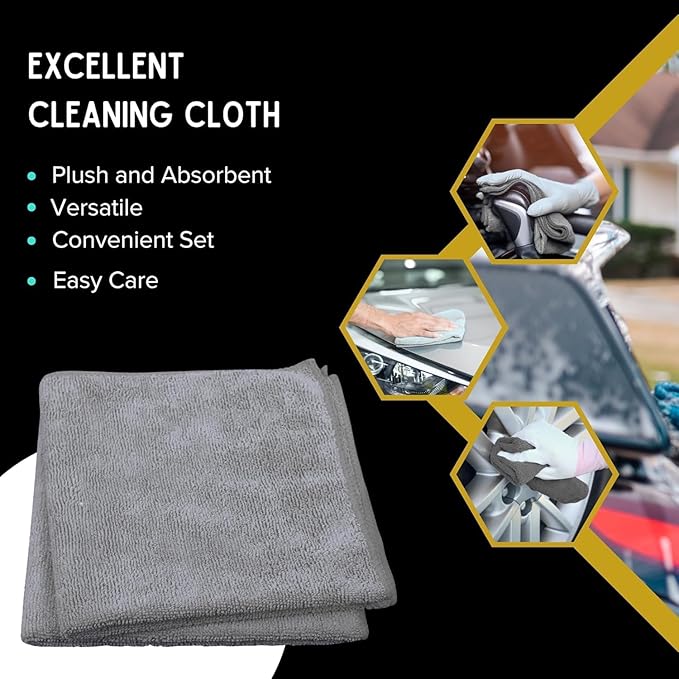 Single Microfiber Cleaning Cloth 40x40 cm - Ultra Absorbent Microfiber Cloth for Home, Kitchen Car Bathroom Rags Polish Cleaning 250 GSM (Grey)