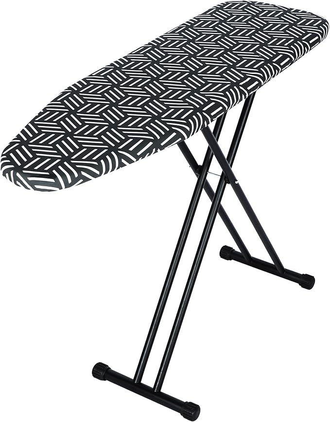 caius Ironing Board, Compact and Space Saver Full Size Ironing Board, Extra Wide Ironing Area with Extra Thick Heavy Duty Padded Cover, Stable Structure, Easy to Fold