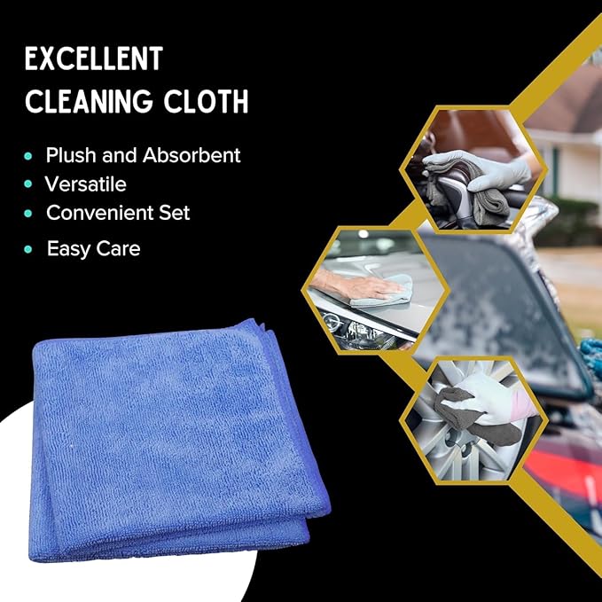 Single Microfiber Cleaning Cloth 40x40 cm - Ultra Absorbent Microfiber Cloth for Home, Kitchen Car Bathroom Rags Polish Cleaning 250 GSM (Dark Blue)