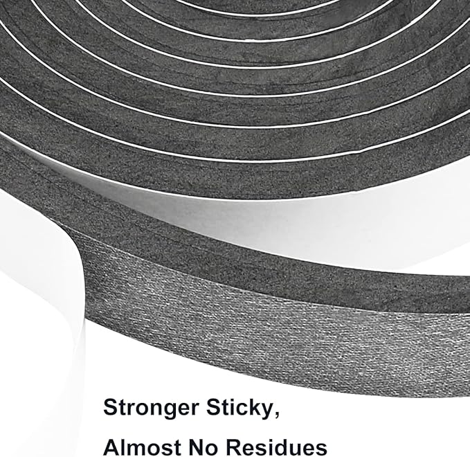 2 Rolls Weather Stripping Door Seal, 1''W x 3/8'' T Foam Tape Single Sided, Adhesive Closed Cell Weather Strip (Total 16 Feet Long)…