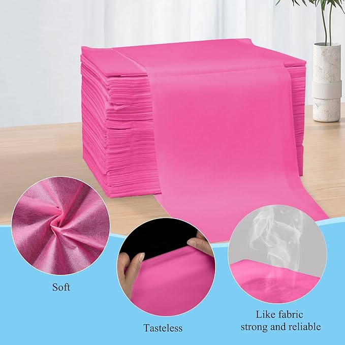 50Pcs Disposable Massage Table Sheets 31.5" x 71" Non-Woven Fabric Bed Covers for Ultimate Hygiene and Comfort in Massage, Tattoo, and Spa Treatments, Breathable and Durable Sheets(Pink)