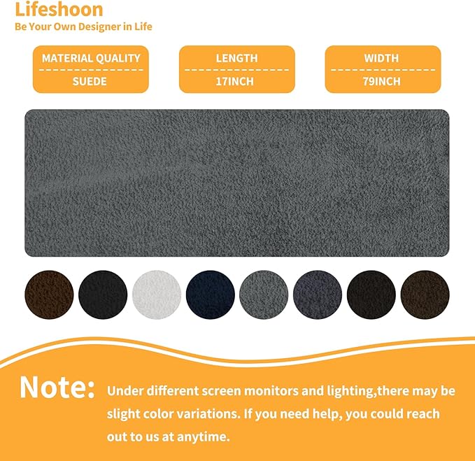 Fabric Repair Patches, 17X79 Inch Self-Adhesive Suede Patches Tape Durable, DIY Large Fabric Repair for Sofa, Couches, Furniture, Chair, Clothing （17X79 Inch, Black）