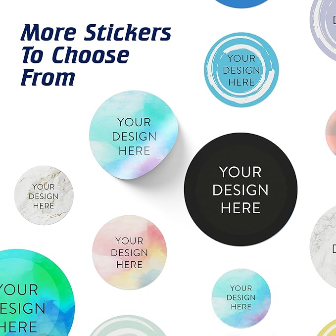 100 Custom Vinyl Stickers - Upload Your own Image, Text, Design, Logo - Personalized Logo Labels for Handmade, Packaging, Bottle, Jars, Candle, Brand Stickers (Sky Blue, 1x1)