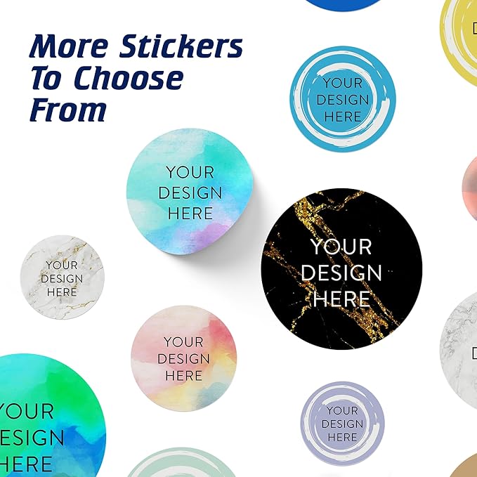 100 Custom Vinyl Stickers - Upload Your own Image, Text, Design, Logo - Personalized Logo Labels for Handmade, Packaging, Bottle, Jars, Candle, Brand Stickers (Sky Blue, 1.5x1.5)