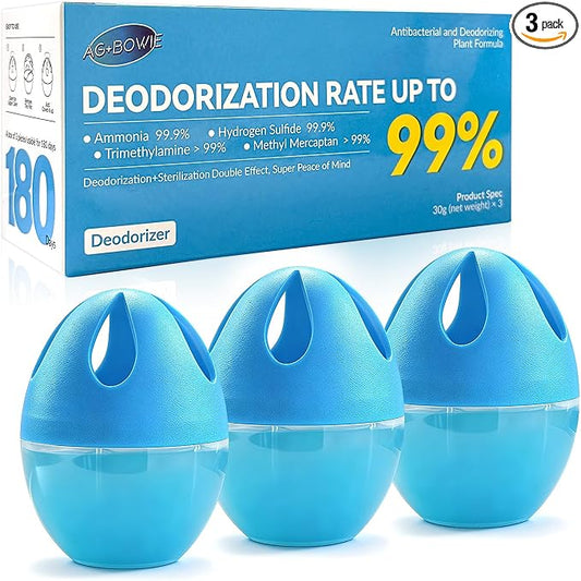 Refrigerator Deodorizer 3 Pack, Natural Plant Fridge Deodorizer More Effective Than Baking Soda, Long-Lasting Odor Eliminator for Refrigerator, Air Freshener for Kitchen, Shoe Cabinet, Pet Areas