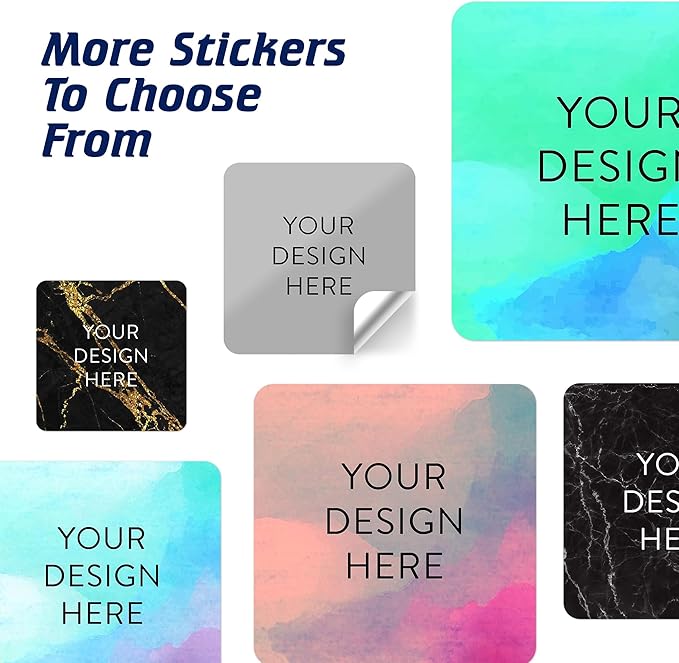 100 Custom Vinyl Stickers - Upload Your own Image, Text, Design, Logo - Personalized Logo Labels for Handmade, Packaging, Bottle, Jars, Candle, Brand Stickers (Gray, 2x2 Square)