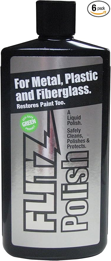 Flitz Multi Purpose Metal Polish Liquid - 3.4oz Bottle of USA-Made Tarnish Remover - For Aluminum, Chrome, Brass, Nickel, Silver - Non-Abrasive Metal Cleaner and Polish, Restorer (6 Pack)