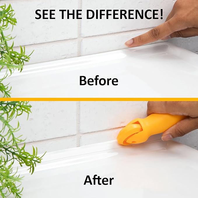 InstaTrim New & Improved Self-Adhesive Caulk Trim, 1/2" x 10', 2-Pack, Flexible, Water Resistant, Stain Resistant for Bathroom, Floors, Walls, DIY Project, Bronze