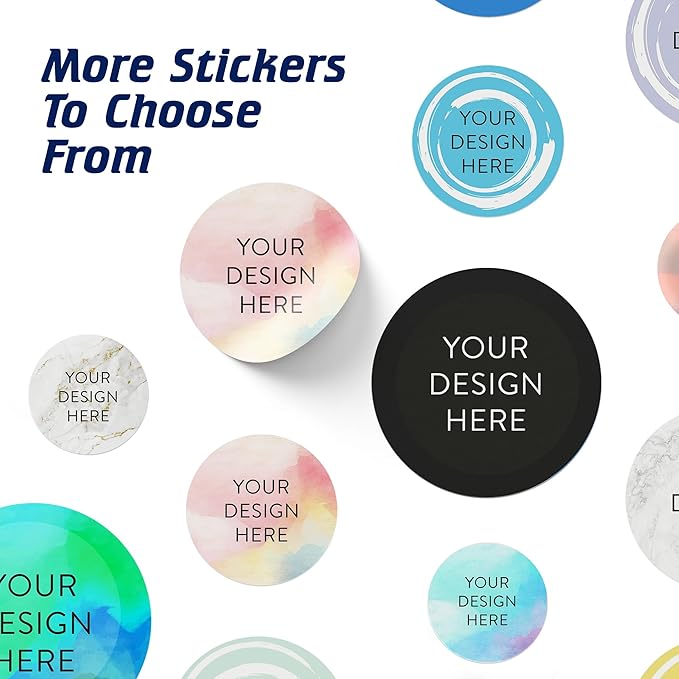 100 Custom Vinyl Stickers - Upload Your own Image, Text, Design, Logo - Personalized Logo Labels for Handmade, Packaging, Bottle, Jars, Candle, Brand Stickers (Watercolor, 1x1)