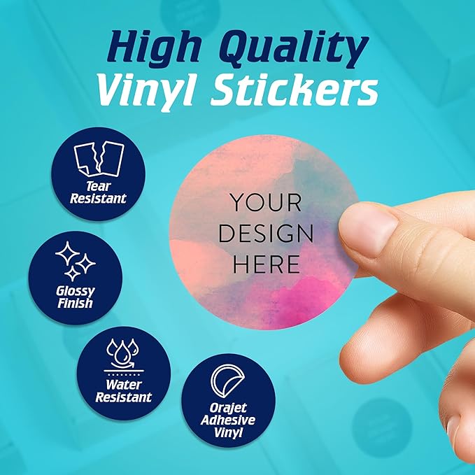 100 Custom Vinyl Stickers - Upload Your own Image, Text, Design, Logo - Personalized Logo Labels for Handmade, Packaging, Bottle, Jars, Candle, Brand Stickers (Rose, 2x2)