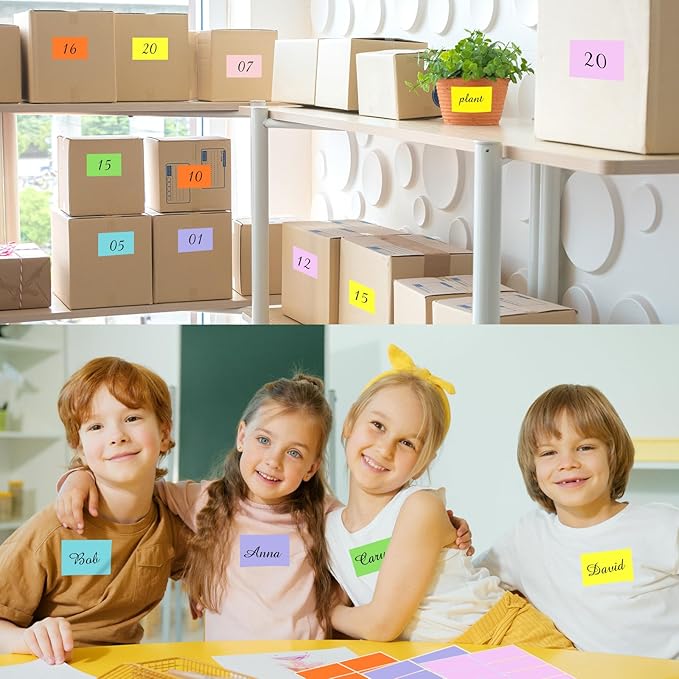STARLIBOO Colored Labels Stickers, 3 x 2 Inch Rectangular Moving Labels for Boxes, 8 Colors Large Moving Stickers- 320 Pack
