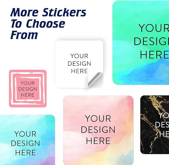 5-1000 Custom Vinyl Stickers - Upload Your own Image, Text, Design, Logo - Personalized Logo Labels for Handmade, Packaging, Bottle, Jars, Candle, Brand Stickers (White, 2x2 Square)