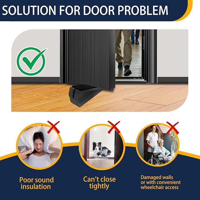 Heavy Duty Door Stopper Adjustable Spring Large Stoppers Wedge, Tall up to 3 Inches Doorstop Stainless steels Made Suits Any Heavy Doors