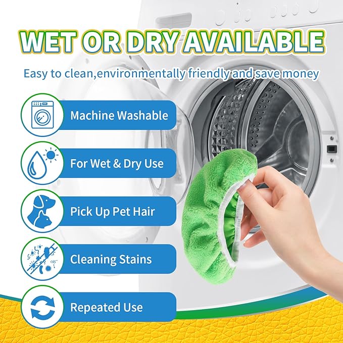 3 Pack Reusable 100% Coral Fleece Mop Pads Compatible with Swiffer Sweeper, Wet and Dry Flat mop Cover, Washable Pads Refills for Hardwood/Surface Floor Cleaning (Mop is Not Included)