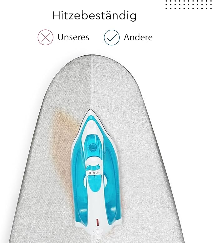 Encasa XO Ironing Board Cover and Pad 28"x12" - Thick 2mm Foam Padding, Drawstring Tightening & Lock, Heat Reflective, Scorch & Stain Resistant, Mini Ironing Board - Silver Premium