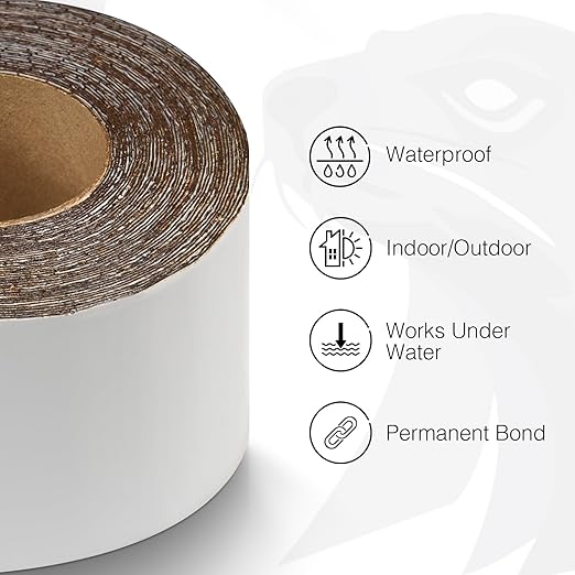 White RV Roof Sealant Tape, 2" x 10' Waterproof Repair Seal Tape – Extra Thick, UV-Resistant, Weatherproof Patch for Permanent Leak Sealing on RVs, Trailers, and Mobile Homes