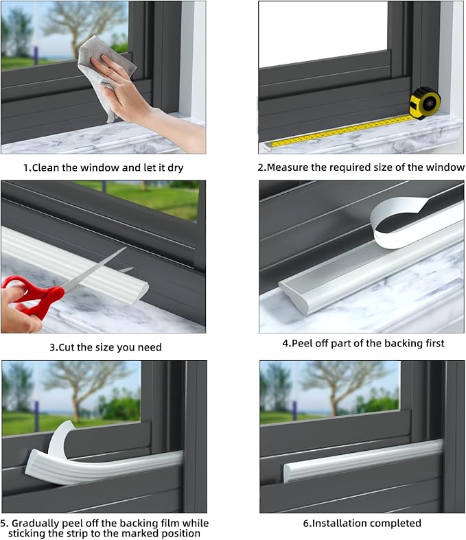9.8 Ft Weather Stripping Seal Strip for Doors/Windows,Soundproofing Window Insulation Draft Stopper for Winter, Selfadhesive Foam Weather Strip for Door Frame,Door Gap Filler Noise Blocker(Black)