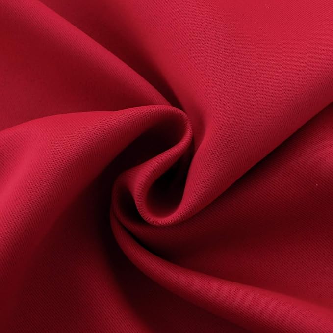 BGment Red Blackout Curtains 40 Inches Length for Short Window - Thermal Insulated Drapes Room Darkening with Rod Pocket for Kitchen Bedroom Bathroom, 2 Panels, 42 x 40 Inch