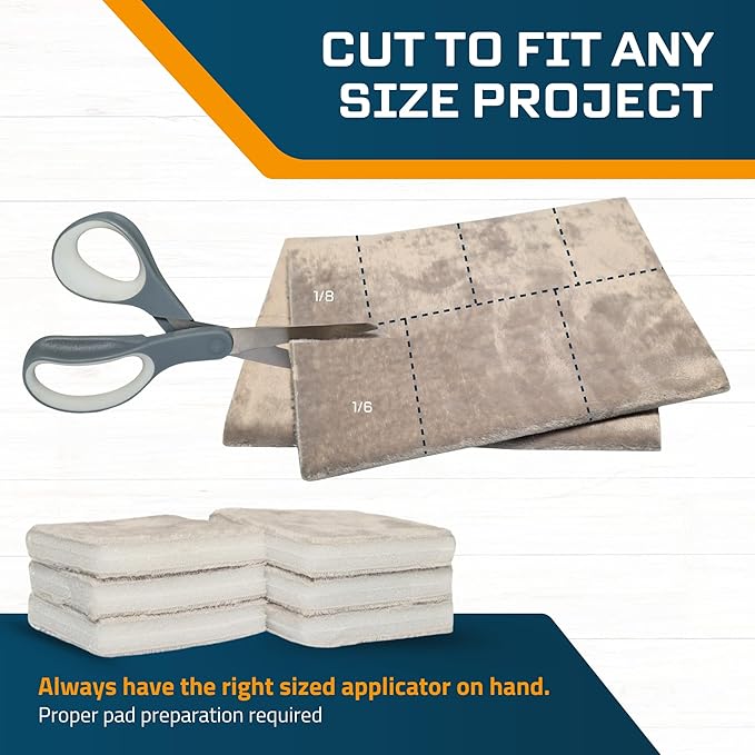 MāKRS Stain Pad, Cut-to-Size Staining Pads, 10-Pack, Lint, Snag, Streak-Free Applicator, Micro Brush Material, Wood Stains and Oil Based Finishes, Easy to Use with Consistent Application