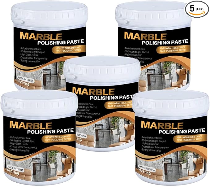 Marble Polishing Paste Kit, Marble Polishing Compound, Countertop Cleaner, Quartz Polish, Sealant & Protector For Marble Countertops, Floors, Walls
