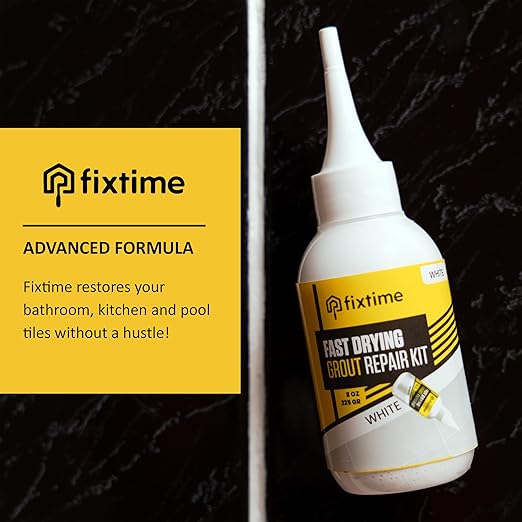 Tile Grout Repair Kit, White Grout Filler Tube 8 oz, Grout Repair Renews, Fast Drying Repait Kit, Grout Sealer for Floor Tile - Spatula Included (2xWhite)
