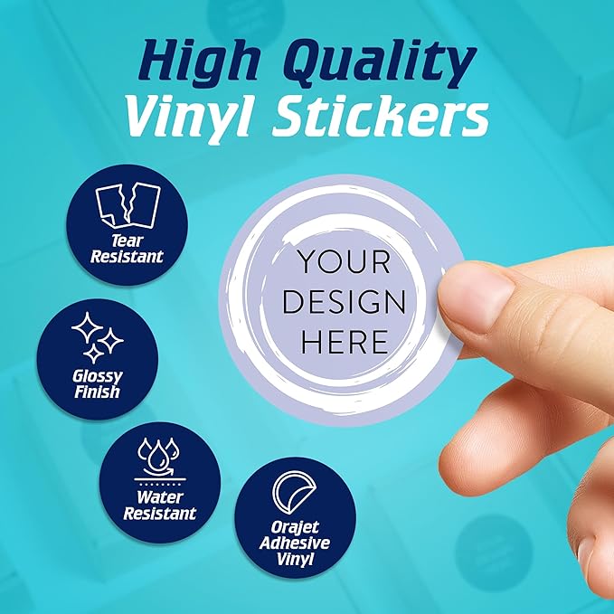 100 Custom Vinyl Stickers - Upload Your own Image, Text, Design, Logo - Personalized Logo Labels for Handmade, Packaging, Bottle, Jars, Candle, Brand Stickers (Lavender Swirls, 2x2)