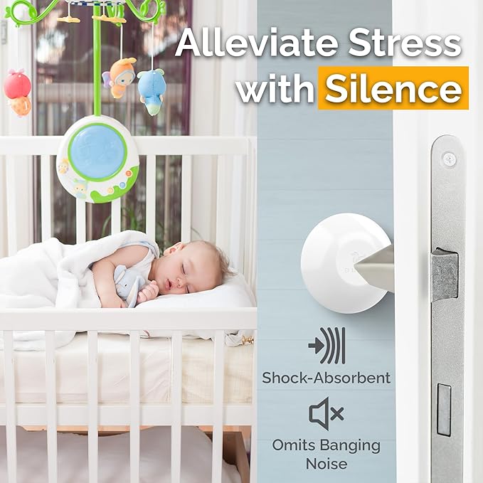 Ducki Wall Protectors -4 Pack White- Self Adhesive, Reusable Solution for Stopping Wall Damage & Noise from Doors, Refrigerators & More in Your Home or Office - Durable, Shock Absorbent & Discreet