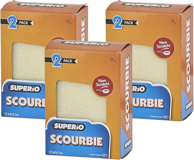 Superio Nylon Cleaning Pad, Dish Scrubbers, Multi Surface Scratch- Free Scour Sponge for Stainless Steel, Copper cookware, China, Dishes and plasticware (6)