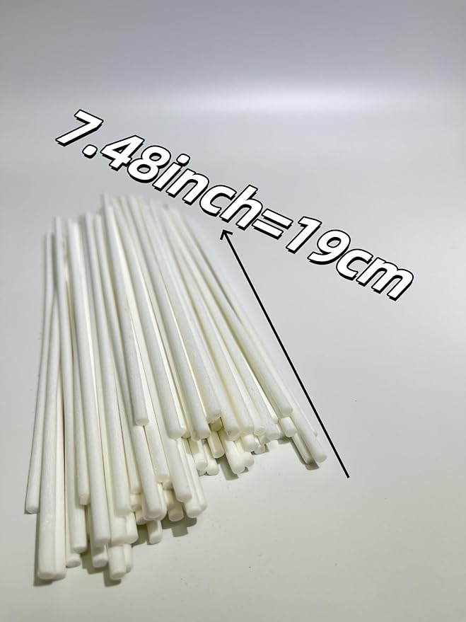 4PCS Reed Diffuser Bottles Empty, 20Pcs Reed Diffuser Stick, Diffuser Bottle Capacity 50ml (1.7oz) Diffuser Stick 3.5mm-190mm, Suitable for Home, Hotel, Restaurant, Office Aromatherapy Tasks