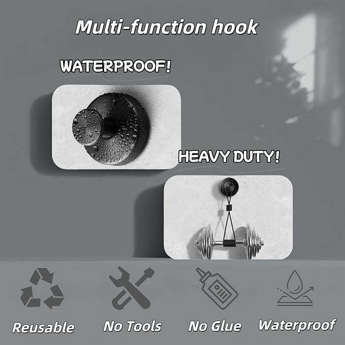2025 Upgraded Stainless Steel Heavy Duty Suction Cup Hooks For Shower Bathroom Accessories Removable Hook For Glass Window Door Wall Hooks For Hanging Towels Robes Wreaths (Pack Of 2, Black)