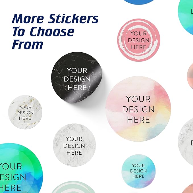 100 Custom Vinyl Stickers - Upload Your own Image, Text, Design, Logo - Personalized Logo Labels for Handmade, Packaging, Bottle, Jars, Candle, Brand Stickers (Watercolor, 6x6)