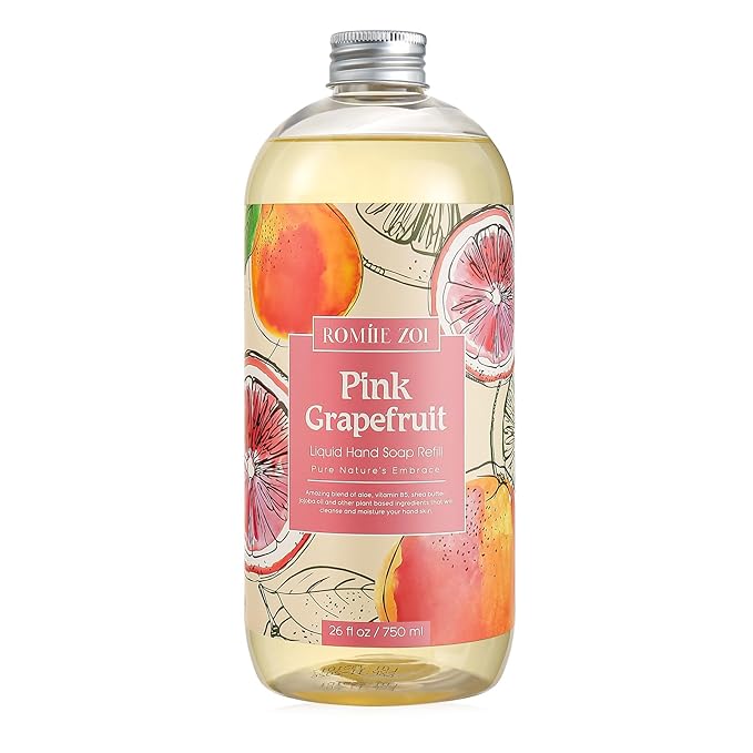 ROMIIE ZOI Liquid Hand Soap Refill, Pink Grapefruit, Gentle & Moisturizing Formula, 750 ML/ 26 FL OZ