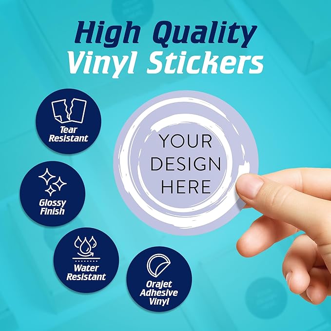 100 Custom Vinyl Stickers - Upload Your own Image, Text, Design, Logo - Personalized Logo Labels for Handmade, Packaging, Bottle, Jars, Candle, Brand Stickers (Lavender Swirls, 3x3)