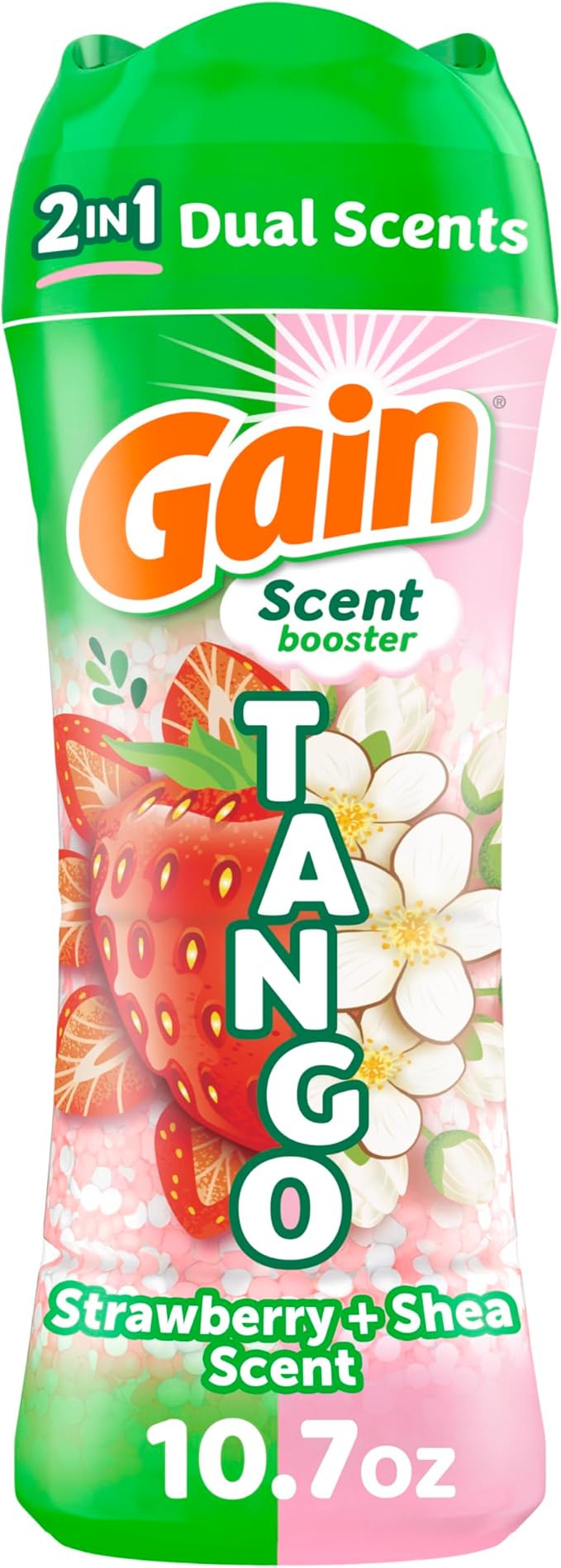 Gain Tango 2-in-1 Laundry Scent Booster Beads, Strawberry and Shea Scent, 10.7 oz, Laundry Beads with Dual Scents Plus All Day Freshness