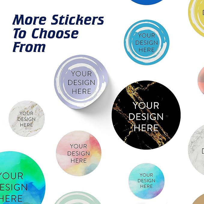 100 Custom Vinyl Stickers - Upload Your own Image, Text, Design, Logo - Personalized Logo Labels for Handmade, Packaging, Bottle, Jars, Candle, Brand Stickers (Lavender Swirls, 1.5x1.5)