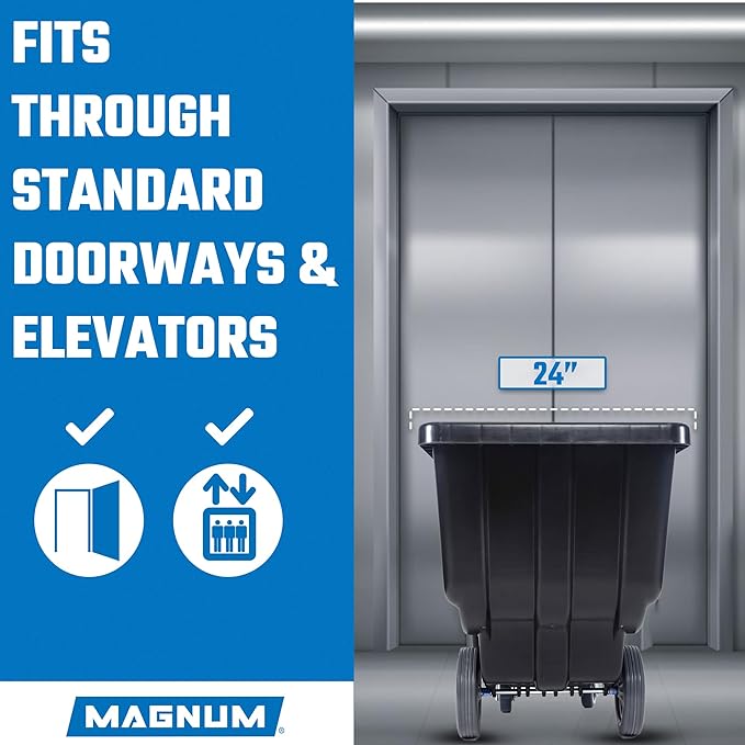 Tilt Truck, 1/2 Cu. Yd. Capacity Dump Cart with Heavy Duty 12” Wheels & 5” Casters for Handling, Transporting on Construction Jobsites, 750 lbs, Trash Cart with Wheels DUC12A-02PK (2-Pack)